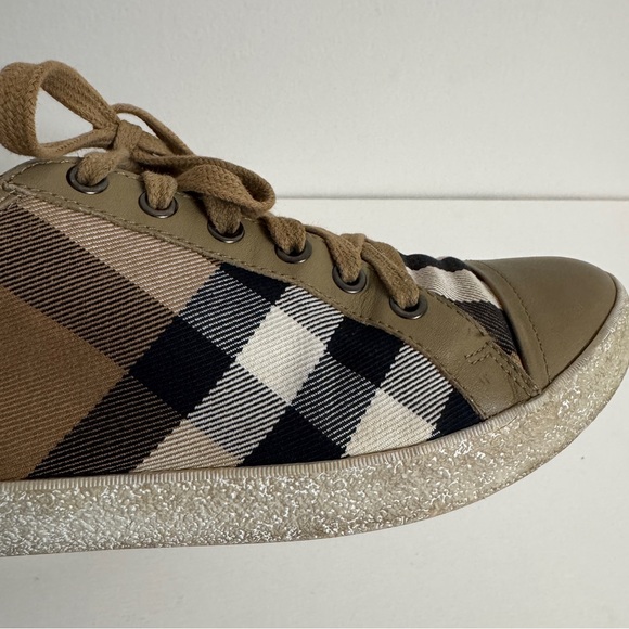 Burberry Nova Check Vulcanized Tan low cut Sneakers sz 39 US 9 Shoes - Picture 12 of 16